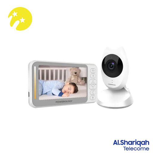 Powerology Smart Cam Baby Monitor Two-Way Audio & Smart Sensors - White