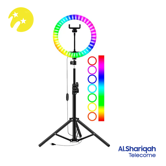 RGB Ring Light RGB Led Ring Light with 3 mobile holders 45cm with Floor Tripod and Mobile Stand